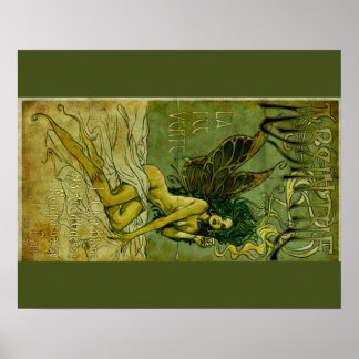Absinthe Grönt Fairie Poster