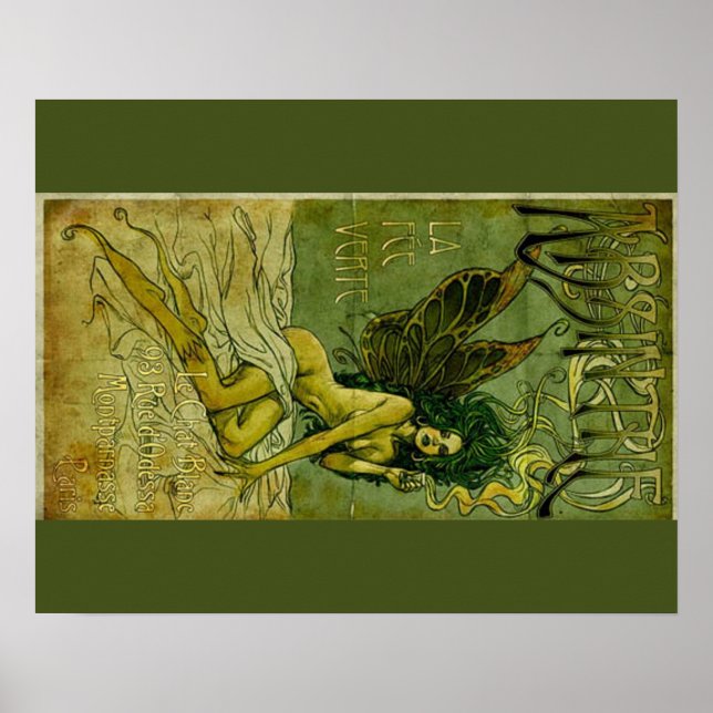 Absinthe Grönt Fairie Poster (Framsidan)