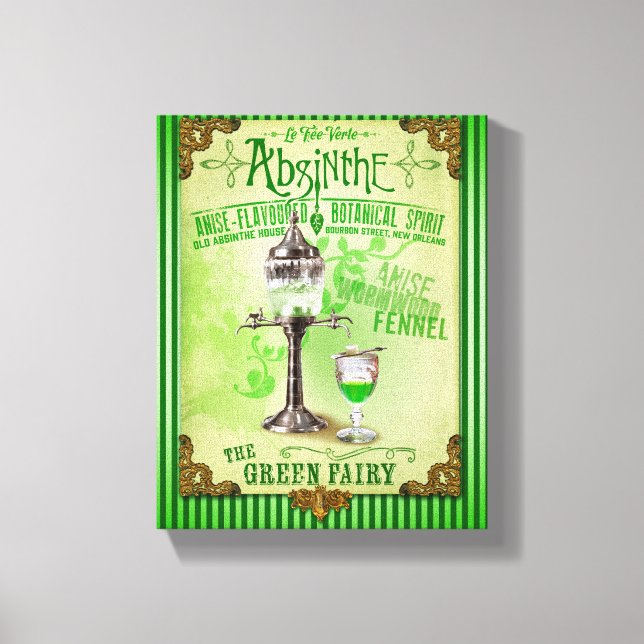 Absinthe ’Grönt Fairy’ Canvastryck (Framsida)