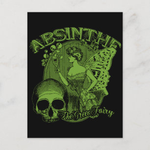 Absinthe Grönt Fairy Dam Vykort
