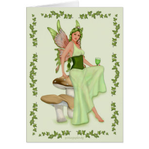 Absinthe - Grönt Fairy Hälsningskort