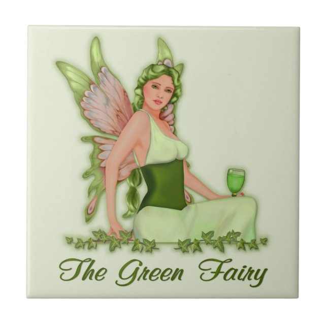 Absinthe - Grönt Fairy Kakelplatta (Framsidan)