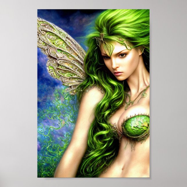 Absinthe Grönt Fairy Poster (Framsidan)