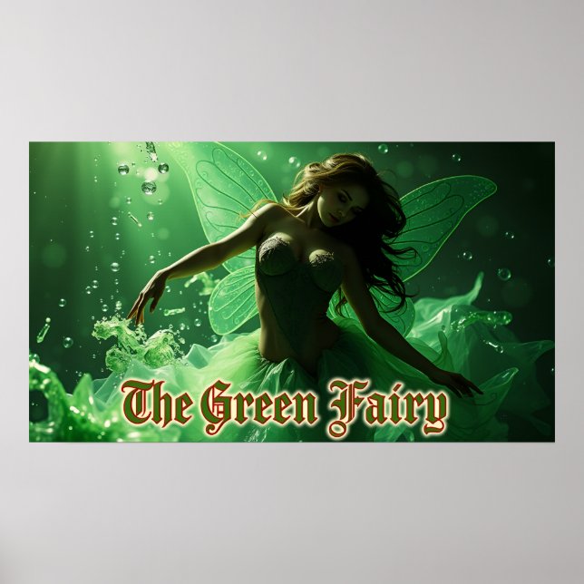 Absinthe Grönt Fairy Poster (Framsidan)