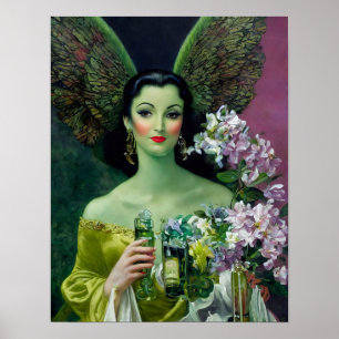 Absinthe Grönt Fairy Poster