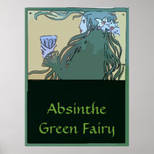 Absinthe Grönt Fairy Poster