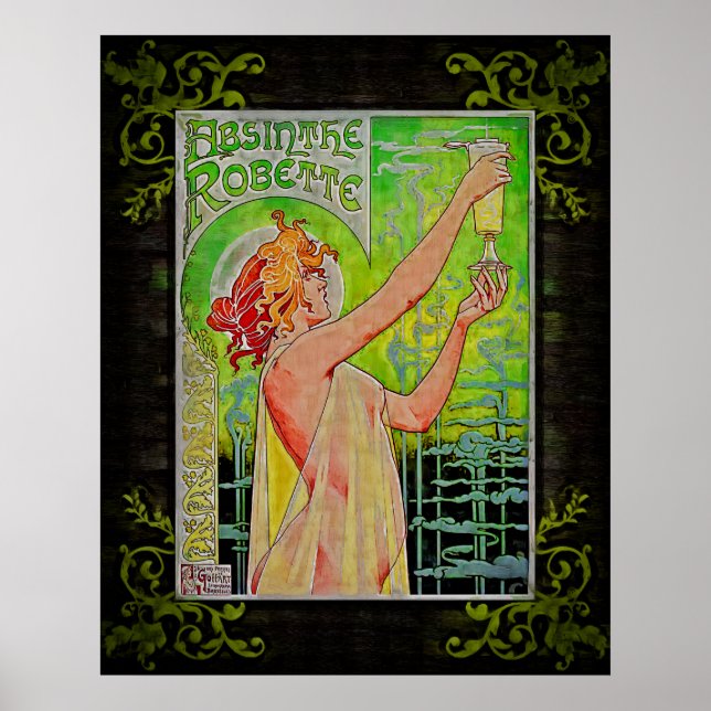 Absinthe Grönt Fairy Poster (Framsidan)