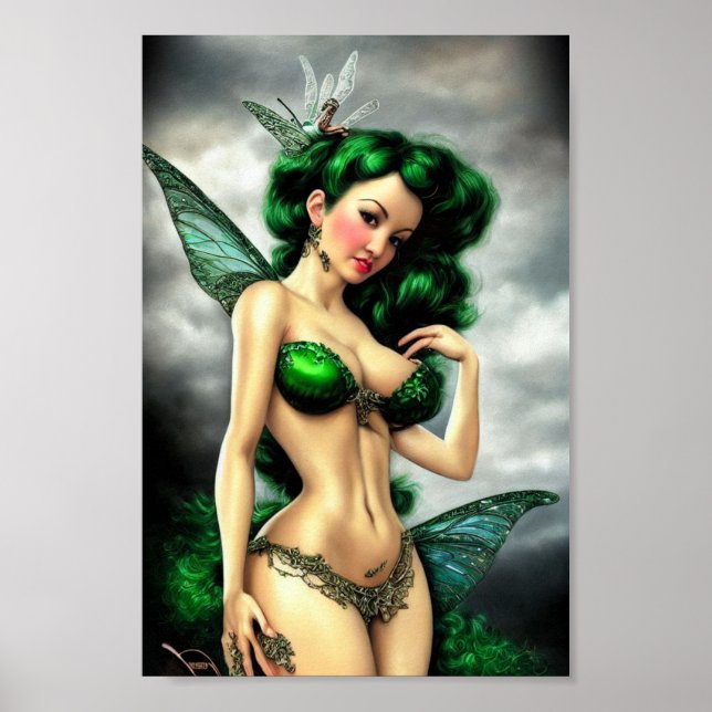 Absinthe Grönt Fairy Poster (Framsidan)