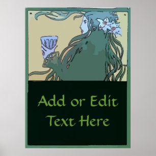 Absinthe Grönt Fairy, redigera text Poster