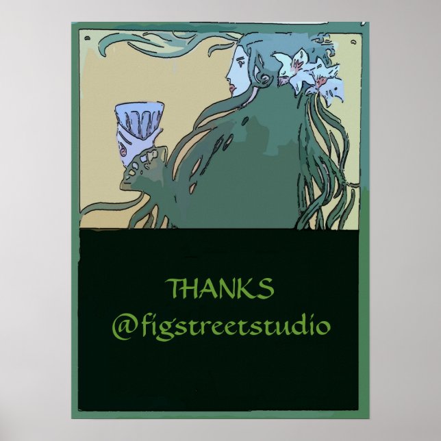 Absinthe Grönt Fairy, redigera text Poster (Framsidan)