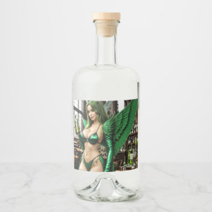 Absinthe Grönt Fairy Spritflaskor Etikett