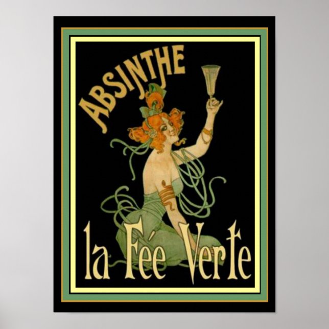 Absinthe La Fee Verte 12 x 16 Skriv ut Poster (Framsidan)