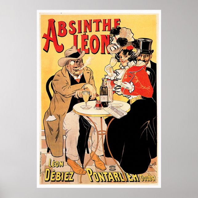 Absinthe Leon Vintage Vin Drink and Art Poster (Framsidan)