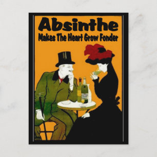 Absinthe MAkes Heart Grow Fonder Vykort