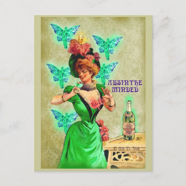 Absinthe Mined Postcard Vykort (Framsida)