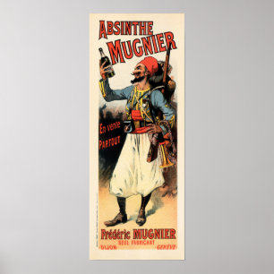ABSINTHE MUGNIER 1895 av Lucien Lefevre Fransk Ad Poster