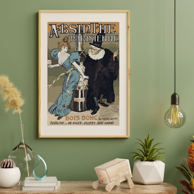 Absinthe Parisienne Vintage Fransk Advertising Poster (Skapare uppladdad)