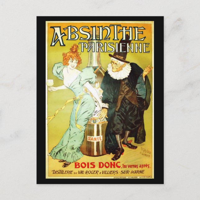 Absinthe parisienne vykort (Framsida)