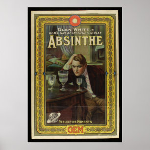 Absinthe Playbill vintage play-annonsering Poster