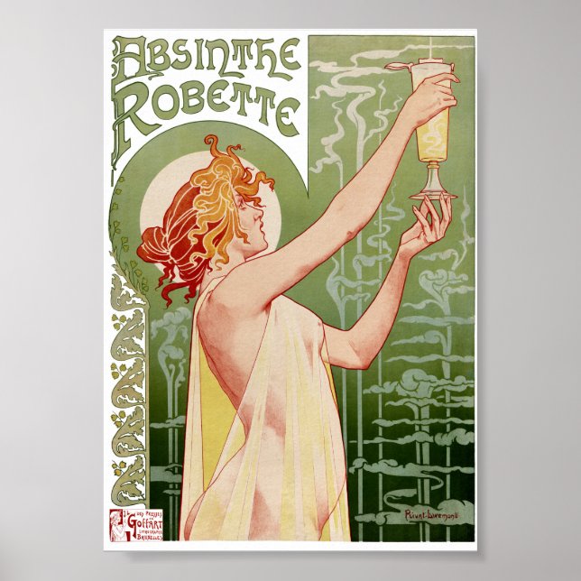 Absinthe Robette 1896 Årgångsaffisch Restaurering Poster (Framsidan)