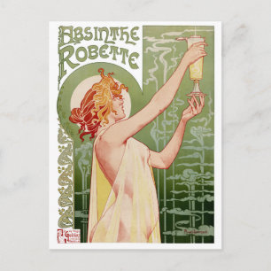 Absinthe Robette 1896 Vintage affisch återställd Vykort