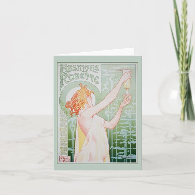 Absinthe Robette (minten) Helgkort (Framsida)