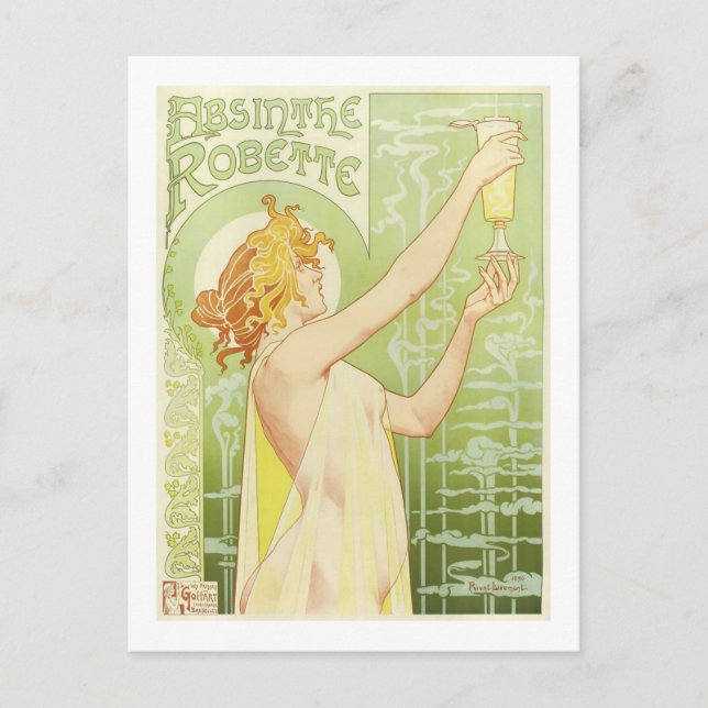 Absinthe Robette, Privat Livemont Fine Art Vykort (Framsida)