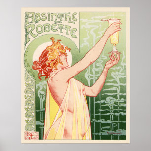 Absinthe Robette Vintage Fransk Advertising Poster