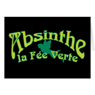 Absinthe Text La Fee Verte Hälsningskort