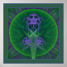 Absinthe Tulips Mandala Poster