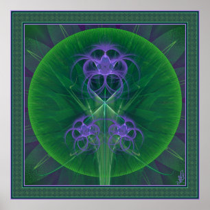 Absinthe Tulips Mandala Poster