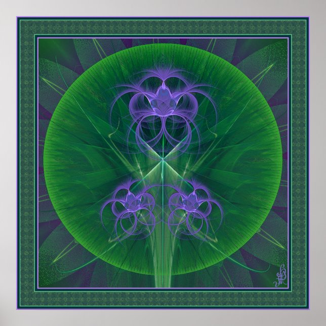 Absinthe Tulips Mandala Poster (Framsidan)
