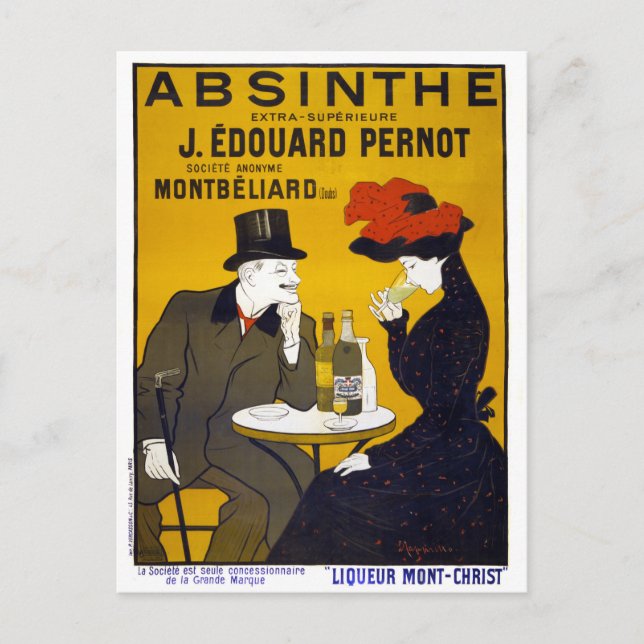 Absinthe Vintage affisch återställd Vykort (Framsida)