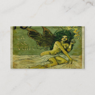 Absinthe Vintage Grönt Fairy Visitkort