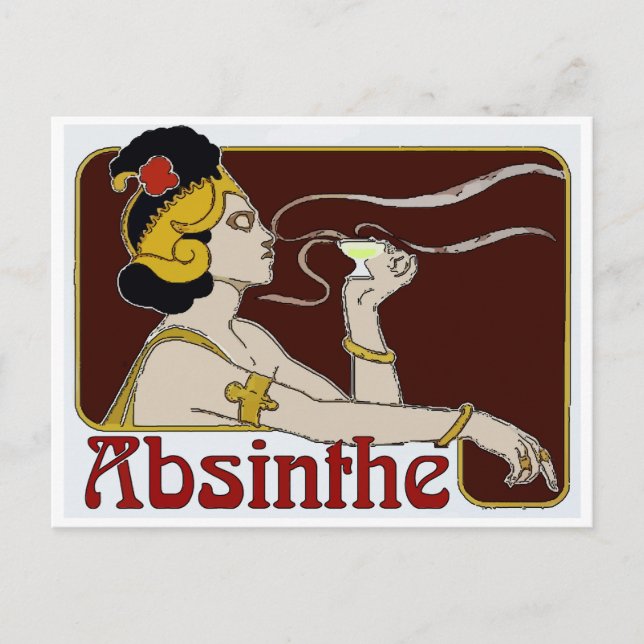 Absinthe, Woman Sipping Vykort (Framsida)