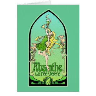 Absintheart nouveau hälsningskort