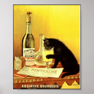 Absintheborgarevintage affisch