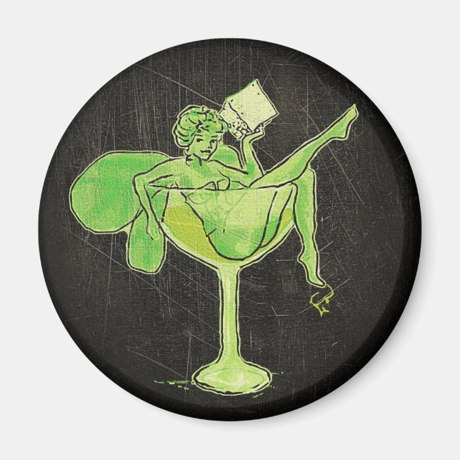 Absintheflicka i glas (ingen text) magnet (Framsidan)