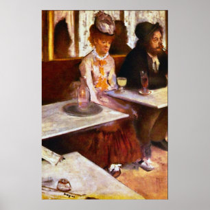 Absinthesupare av Edgar Degas Poster