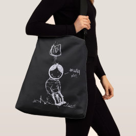 Absolut ej/lutning på gatunamentecken vit axelväska