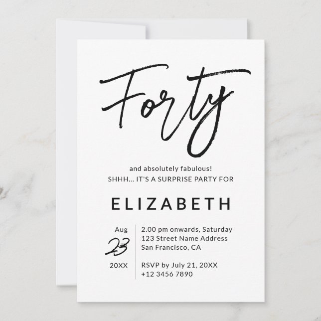 Absolut fabulös 40:e födelsedagen inbjudningar (Framsida)