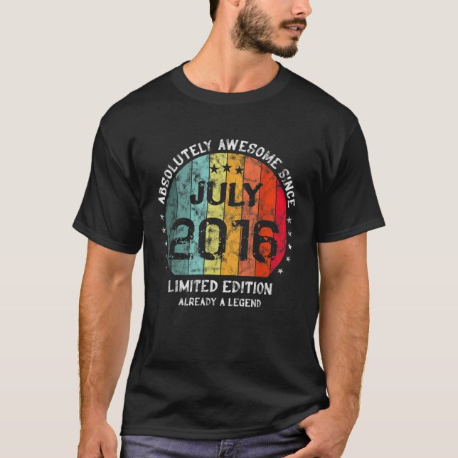 Absolut Fantastisk sedan juli 2016 Boy Birthd T Shirt (Framsida)