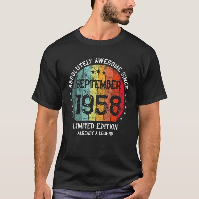 Absolut Fantastisk sedan september 1958 Man Woman T Shirt (Framsida)