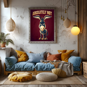 Absolut inte åsna – Rollig tecknad figur Poster