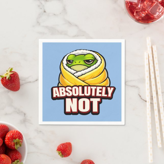 Absolut inte Groda – Rolig Lat Groda Meme Pappersservett (Insitu)