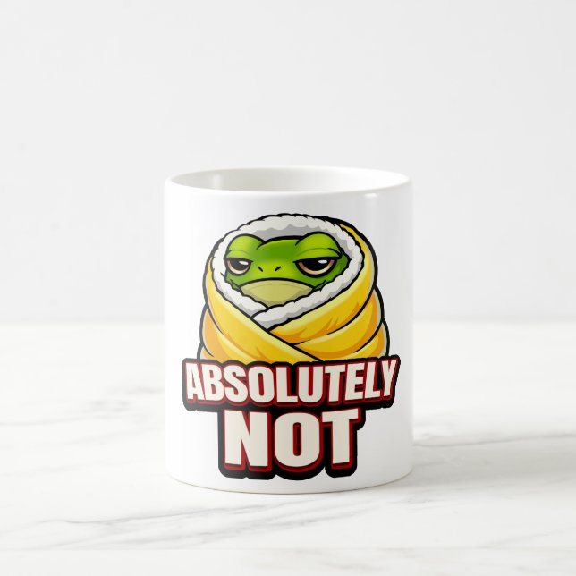 Absolut inte Groda – Roligt Lättja Groda Meme Kaffemugg (Center)