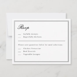 Absolut klassisk OSA för svartvitt och vitt skript Inbjudningar