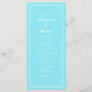 Absolut klassiskt skript Bright Aqua Bröllop Program