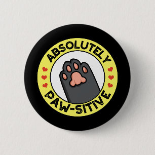 Absolut Pawsitive Funny Tass Pun Mörk BG Knapp