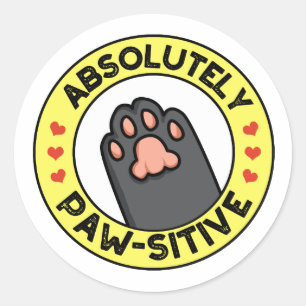Absolut pawsitive Funny Tass Pun Runt Klistermärke